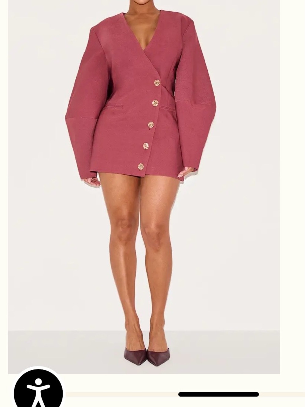 PrettyLittleThing Rose Button-Front Mini blazer dress